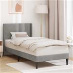 vidaXL Bedframe met hoofdeinde Lichtgrijs 90 x 190 cm Fluweel