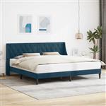 vidaXL Bedframe met hoofdeinde Blauw 200 x 200 cm Fluweel