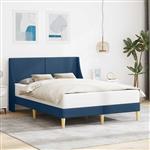 vidaXL Bedframe Effen met hoofdeinde Blauw 120 x 190 cm Stof