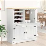 vidaXL Wijnkast Wit 97 x 45 x 114 cm Massief grenenhout