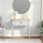 vidaXL Console tafel met lade Wit 73 x 35 x 73 cm Massief grenenhout