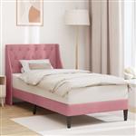 vidaXL Bedframe met hoofdeinde Roze 90 x 190 cm Fluweel