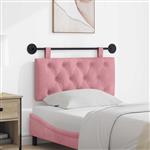 vidaXL Hangend hoofdbord Met LED-verlichting Roze Fluweel