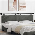 vidaXL Hangend Hoofdeinde Donkergrijs 210 x 55 x 5 cm Katoen Stof
