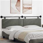 vidaXL Hangend hoofdbord Lichtgrijs Katoen Stof