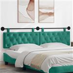 vidaXL Hangend hoofdbord Turquoise Fluweel