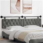 vidaXL Hangend Hoofdeinde Donkergrijs 210 x 55 x 7 cm Fluweel