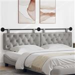 vidaXL Hangend Hoofdeinde Lichtgrijs 210 x 55 x 7 cm Fluweel