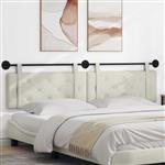 vidaXL Hangend Hoofdeinde Wandgemonteerd Crème 210 x 55 x 5 cm Fluweel