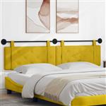 vidaXL Hangend Hoofdeinde Wandgemonteerd Geel 210 x 55 x 5 cm Fluweel
