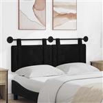 vidaXL Hangend Hoofdeinde Wandgemonteerd Zwart 130 x 55 x 5 cm Fluweel