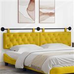 vidaXL Hangend hoofdbord Geel Fluweel
