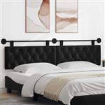 vidaXL Hangend hoofdbord Zwart Fluweel