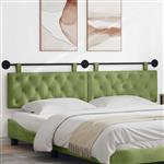 vidaXL Hangend hoofdbord Lichtgroen Fluweel