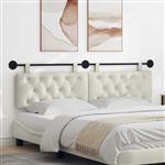 vidaXL Hangend Hoofdeinde Wandgemonteerd Crème 170 x 55 x 7 cm Fluweel