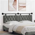vidaXL Hangend Hoofdeinde Donkergrijs 170 x 55 x 7 cm Fluweel