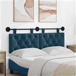 vidaXL Hangend Hoofdeinde Wandgemonteerd Blauw 150 x 55 x 7 cm Fluweel