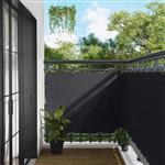 vidaXL Balkon Scherm Zwart 120 x 200 cm PU gecoat oxford alu