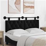vidaXL Hangend Hoofdeinde Wandgemonteerd Zwart 130 x 55 x 7 cm Fluweel
