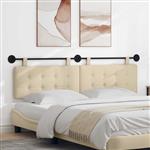 vidaXL Hangend Hoofdeinde Wandgemonteerd Crème 190 x 55 x 5 cm Stof