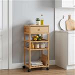 vidaXL Keukentrolley met Wielen Naturel 37 x 36 x 80 cm Bamboe