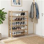 vidaXL Schoenenrek met plank met opslag Naturel 68 x 28 x 96 cm Bamboe