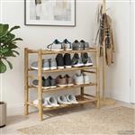 vidaXL Schoenenrek met plank met opslag Naturel 68 x 28 x 63 cm Bamboe