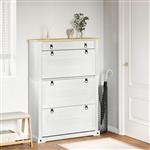 vidaXL Schoenenkast Corona Wit 99 x 32 x 138 cm Massief grenenhout