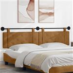vidaXL Hangend Hoofdeinde Wandgemonteerd Bruin 210 x 55 x 5 cm Fluweel