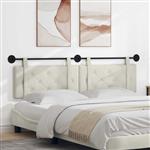 vidaXL Hangend Hoofdeinde Wandgemonteerd Crème 190 x 55 x 5 cm Fluweel