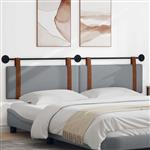 vidaXL Hangend Hoofdeinde Effen Lichtgrijs 210 x 55 x 5 cm Antiek PU