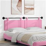 vidaXL Hangend hoofdbord Roze Stof