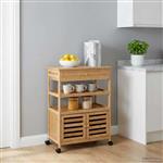 vidaXL Keukentrolley met Wielen Naturel 59,5 x 36 x 82 cm Bamboe