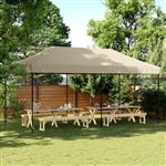 vidaXL Partytent Taupe 292 x 580 x 315 cm Oxford Stof