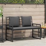 vidaXL Tuinbank Effen Zwart en Donkergrijs 116 x 55 x 82 cm
