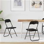 vidaXL Inklapbare stoel 2 pcs Zwart 48 x 44 x 78 cm Fluweel