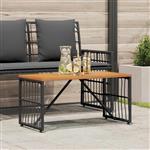 vidaXL Buiten Tafel Zwart 80 x 40 x 40 cm Staal en Poly Rattan