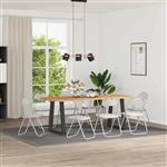 vidaXL Inklapbare stoel 8 pcs Wit en Grijs 48 x 43,5 x 81 cm Nep Leer