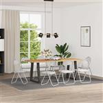 vidaXL Inklapbare stoel 8 pcs Wit en Grijs 48 x 43,5 x 81 cm Nep Leer