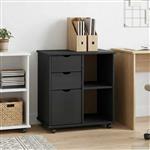 vidaXL Rolling Kast Grijs 63,5 x 39 x 65,5 cm Massief Vurenhout