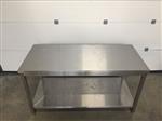 (9) Inox zware werktafel van 160 cm breed.