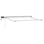 vidaXL Handmatige Luifelhouder met LED's Wit 3,5 x 2 m Aluminium