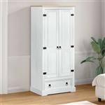 vidaXL Kasten met lade Wit 76 x 50 x 170 cm Massief grenenhout