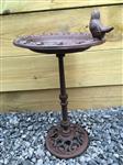 1 bruin vogelbad, gietijzer bruin-rust, gemoffeld, mooi!