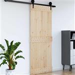 vidaXL Deur NARVIK Naturel 90 x 210 cm Massief Grenenhout