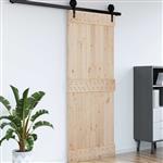 vidaXL Deur NARVIK Naturel 80 x 210 cm Massief Grenenhout