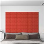 vidaXL Wandhoofdbord 12 pcs Rood 30 x 15 cm Nep Leer