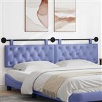 vidaXL Hangend hoofdbord Jeans Blauw Stof