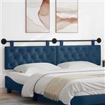 vidaXL Hangend hoofdbord Blauw Stof