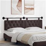 vidaXL Hangend hoofdbord Donkerbruin Stof